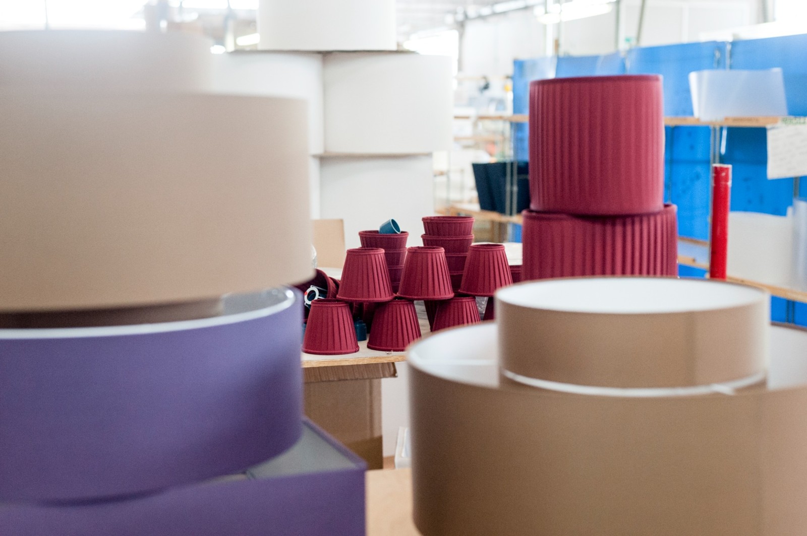 Lampshades in the workshop